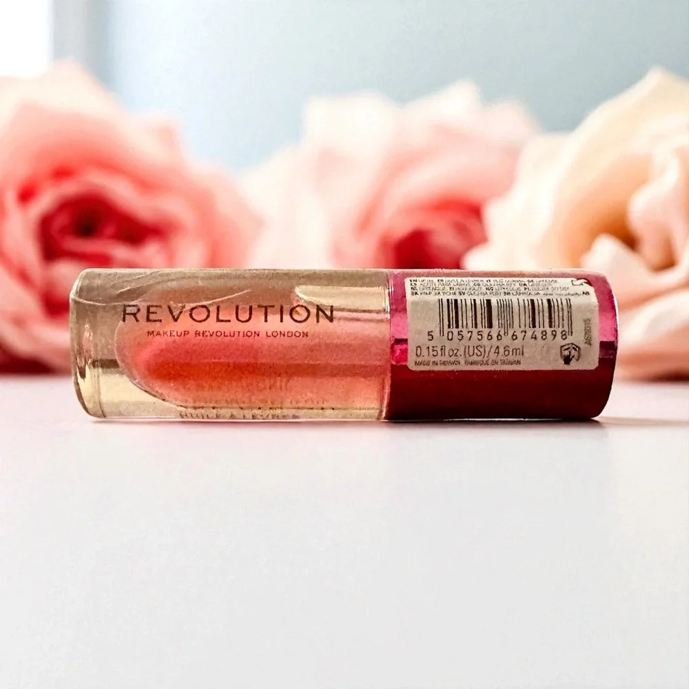 💎 Revolution Beauty Glaze Lip Oil Glam Pink Cherry Scented Hyaluronic Acid New